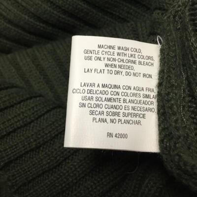 Basic EditionsÂ®  Ribbed Pullover Turtleneck Sweater LG