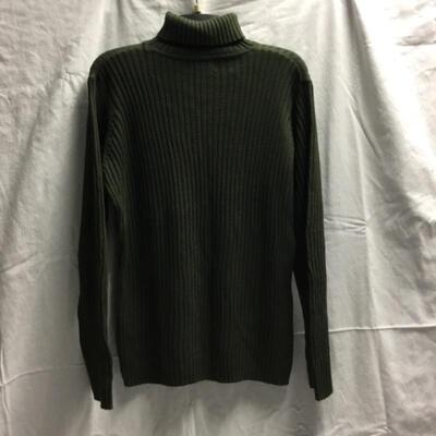 Basic EditionsÂ®  Ribbed Pullover Turtleneck Sweater LG