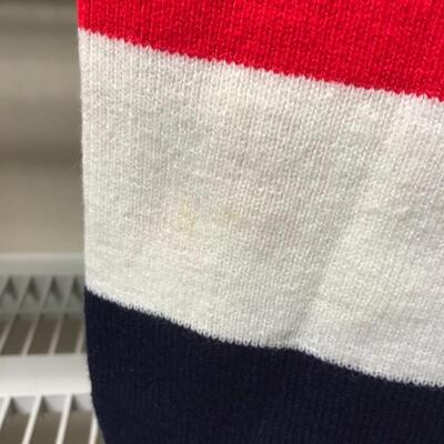 Red/White/Navy Blue Horizontal Striped Sweater Vest MED