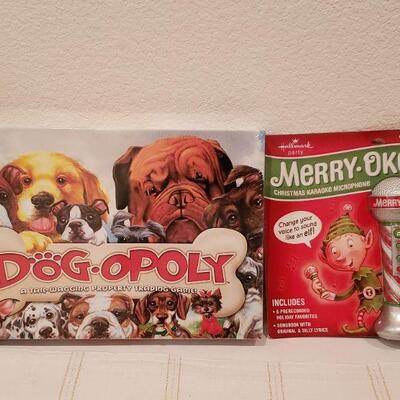 Lot 439:  New Dog-opoly and Merry-Okee Microphone 