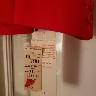 Lot 440: NEW Ladies PENDLETON Red Wool Suit (Skirt & Jacket Size 18)