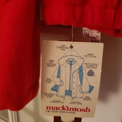Lot 445:  NEW/Old Stock Mackintosh Red Wool Coat with Scarf (Ladies size 14)