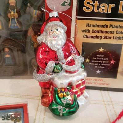 Lot 477: NEW Chia Christmas Tree, Mini Tree Skirt, Nativity, Music Box & Ornament 