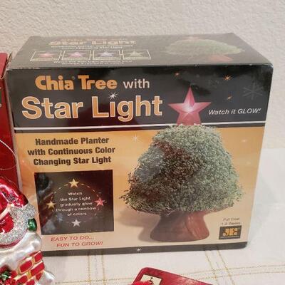 Lot 477: NEW Chia Christmas Tree, Mini Tree Skirt, Nativity, Music Box & Ornament 