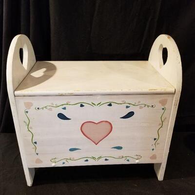 Lot 57 - Handpainted Wooden Child's Seat with Storage