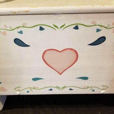 Lot 57 - Handpainted Wooden Child's Seat with Storage
