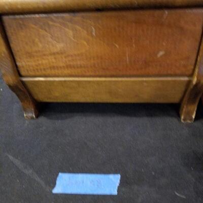 Lot 58 - Vintage Handmade Wooden Shoe Shine Box and Contents
