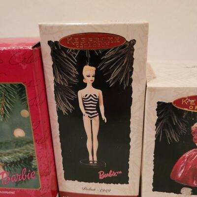 Lot 504: Assorted Hallmark Christmas Ornaments BARBIE