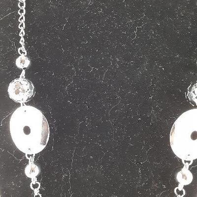 Silvertone Disc Chain Necklace