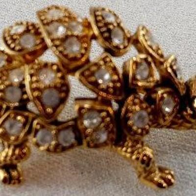 Golden Crystal Tortoise Pin