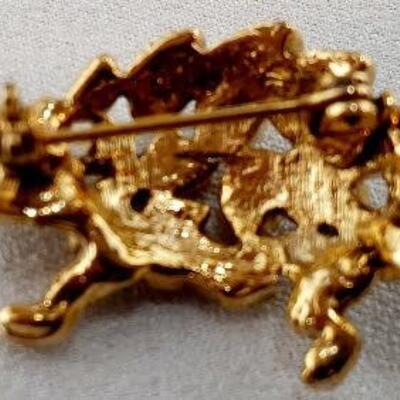 Golden Crystal Tortoise Pin