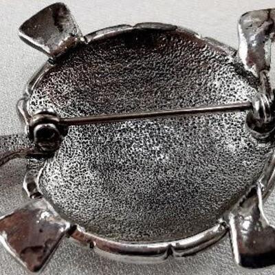 Silvertone Turtle Pin