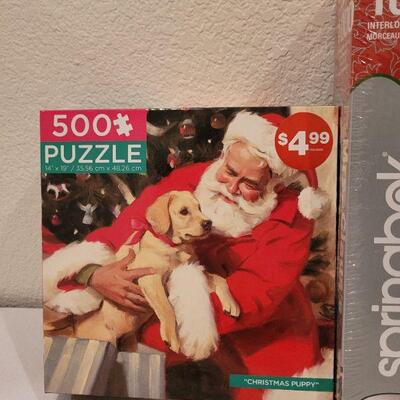Lot 538: (2) Vintage NEW SEALED Christmas Puzzles