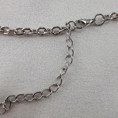 Silvertone Purple Bead Chain Necklace