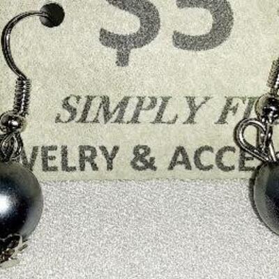 Black Nugget Dangle Necklace