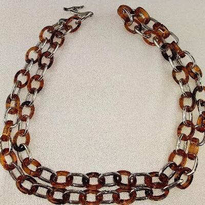 Faux Tortoise Shell Necklace