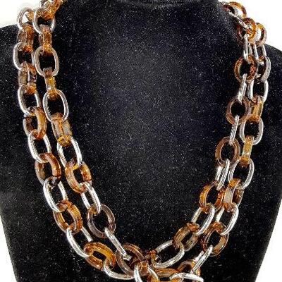 Faux Tortoise Shell Necklace