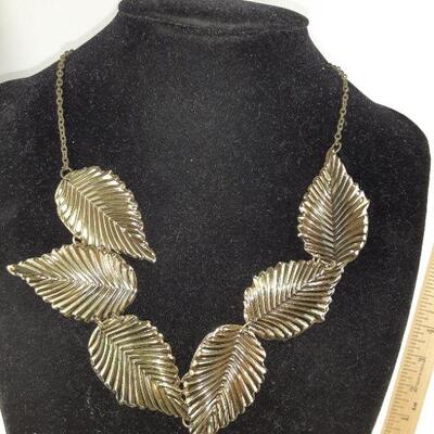 Goldtone Leaf Necklace