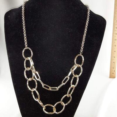 Goldtone Circles Necklace