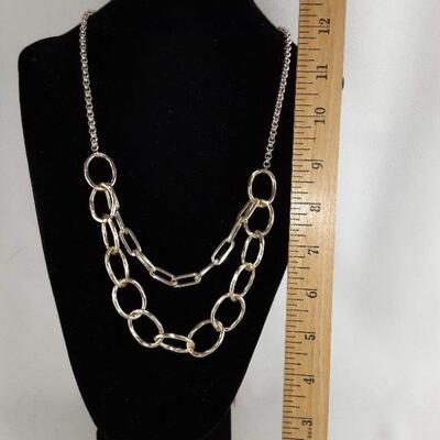 Goldtone Circles Necklace