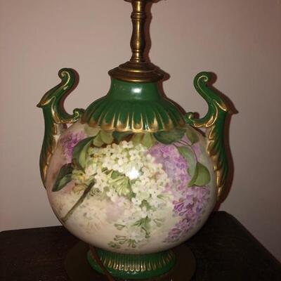Vintage Hand Painted Limoges Table Lamp