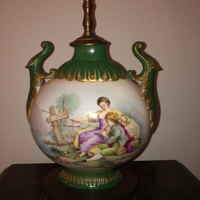 Vintage Hand Painted Limoges Table Lamp