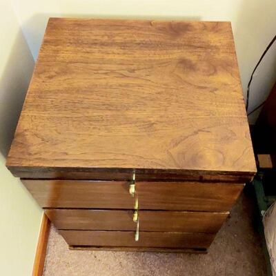 MID-CENTURY 3 DRAWER SIDE TABLE 