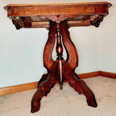 REFINISHED ANTIQUE PARLOR TABLE 