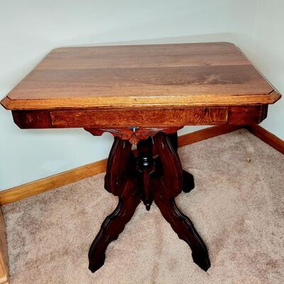 REFINISHED ANTIQUE PARLOR TABLE 