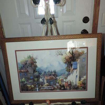 EASEL AND FRAMED ARTWORK 