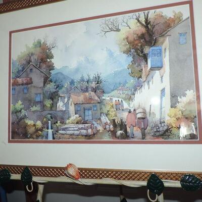 EASEL AND FRAMED ARTWORK 