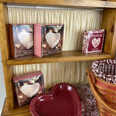 V - 339 Longaberger Baskets & Heart Shelf Christmas Gift Lot