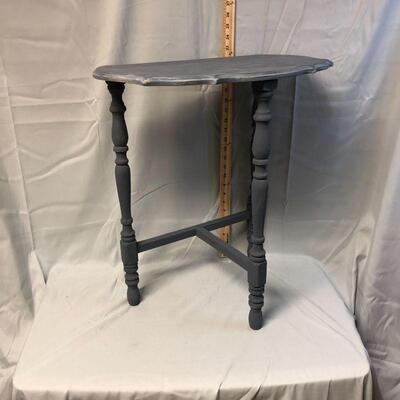 Lot 6 - Solid Wood Demilune Side Table LOCAL PICK UP ONLY
