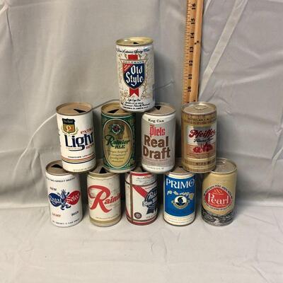 Lot 9 - 10 Vintage Pull Tab Beer Cans