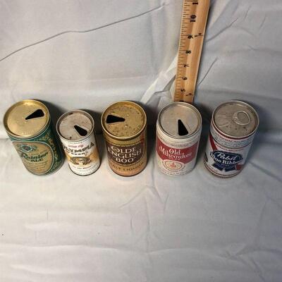Lot 10 - 5 Vintage Pull Tab Beer Cans