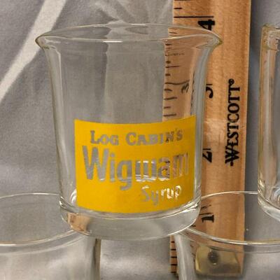 Lot 16 - 5 Log Cabin Wigwam Individual Glass Syrups