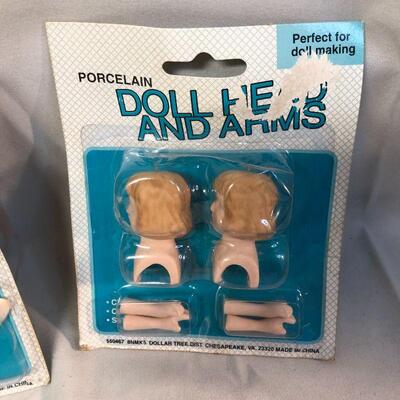 Lot 61 - Porcelain Doll Head and Arms