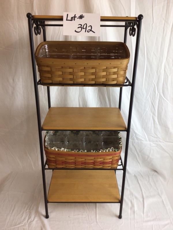 X392 Longaberger Wrought Iron 5 Tier Shelf with Baskets