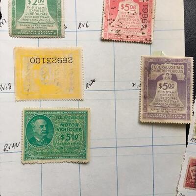 Collection of 20+ Rare US Tax Stamps. 