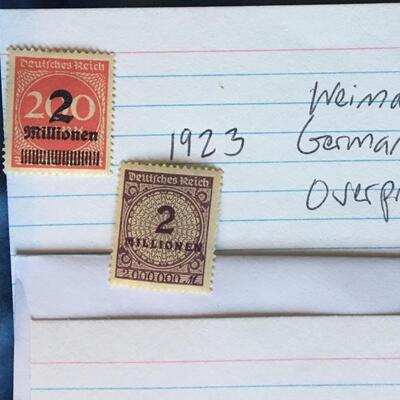 1923 Weimar German Overprint Stamp Lot