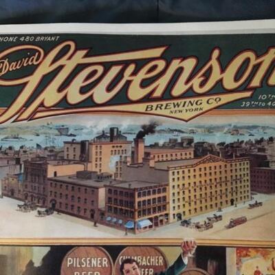 Vintage 11 x 15 Beer Poster STEVENSEN BREWING Co. NY