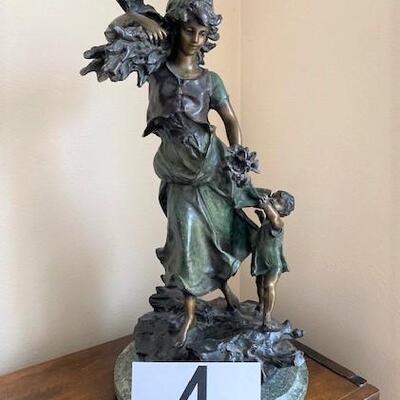 LOT#4LR: Auguste Moreau Bronze "Wood Women with Child"