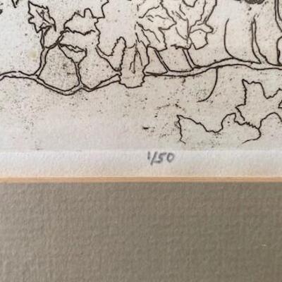 LOT#19LR: "Hand of God 1/50"Arthur Geisert Signed Etching 