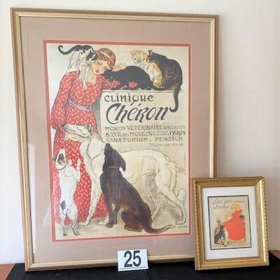 LOT#25LR: Theophile Steinlen of Paris Framed Posters