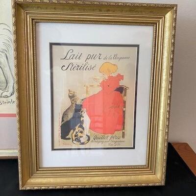 LOT#25LR: Theophile Steinlen of Paris Framed Posters