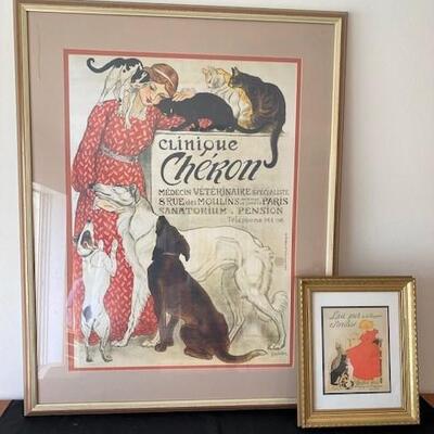 LOT#25LR: Theophile Steinlen of Paris Framed Posters