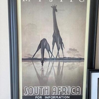 LOT#26LR: Trio Framed Safari Pictures