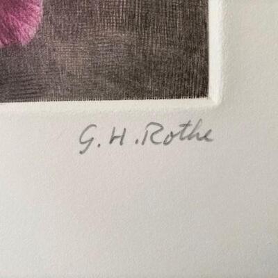 LOT#29LR: Numbered Etching Signed By G.H. Rothe