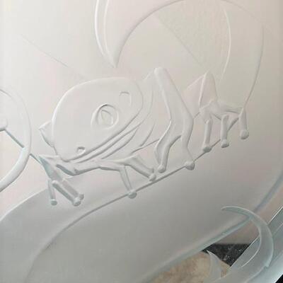 LOT#35LR: Glass Mural Mounted on Sandstone