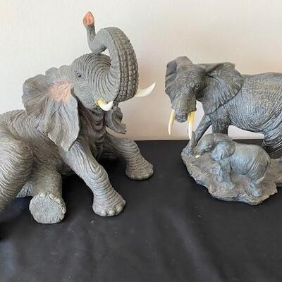 LOT#43LR: Pair of Resin Elephants
